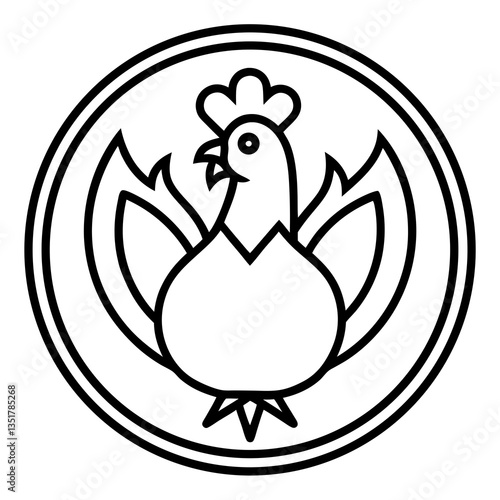 Chicken Logo icon design concept. good for rooster restaurant and chicken farm. vector illustration