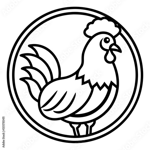 Chicken Logo icon design concept. good for rooster restaurant and chicken farm. vector illustration