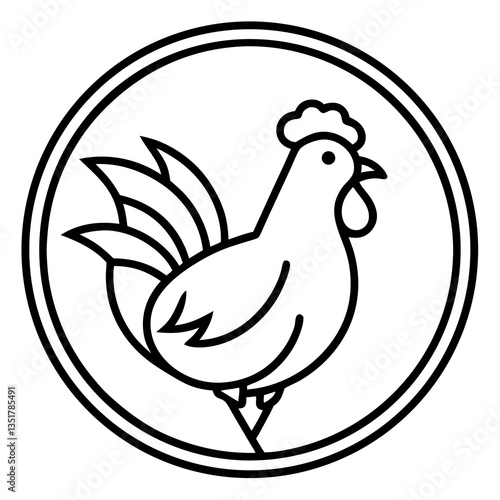 Chicken Logo icon design concept. good for rooster restaurant and chicken farm. vector illustration