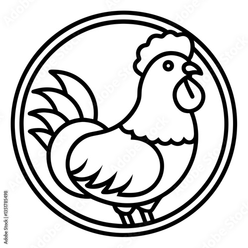 Chicken Logo icon design concept. good for rooster restaurant and chicken farm. vector illustration
