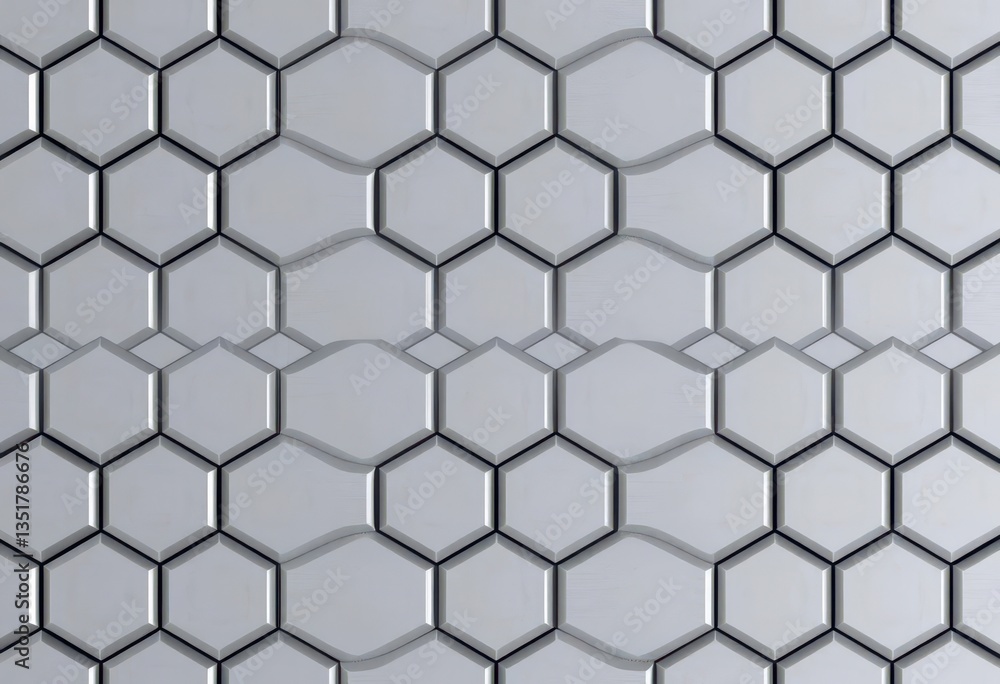 Abstract metallic hexagon pattern background, silver and gray tones, aluminum, hexagon Abstract metallic hexagon pattern background, silver and gray tones, aluminum, hexagon