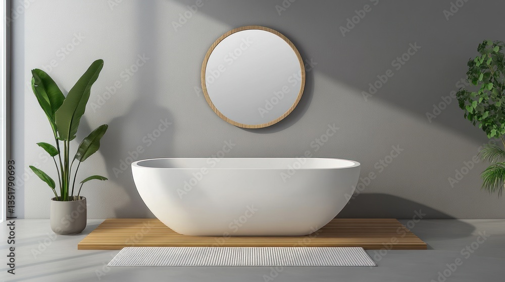 Modern Minimalist Bathroom Design with Freestanding Tub Modern Minimalist Bathroom Design with Freestanding Tub