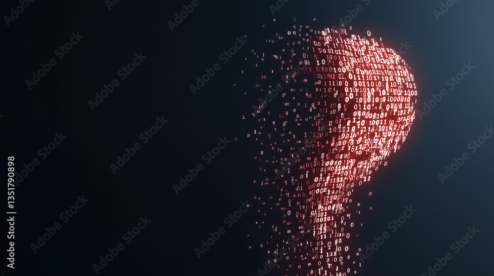 Obraz premium A dynamic scene of big data in motion set against a tech-savvy business background, featuring themes of quantum computing and AI artificial intelligence.