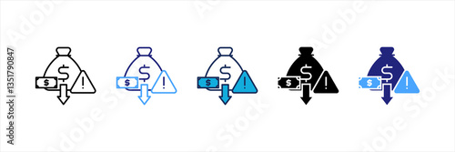 Financial Crisis Multi Style Icon Set