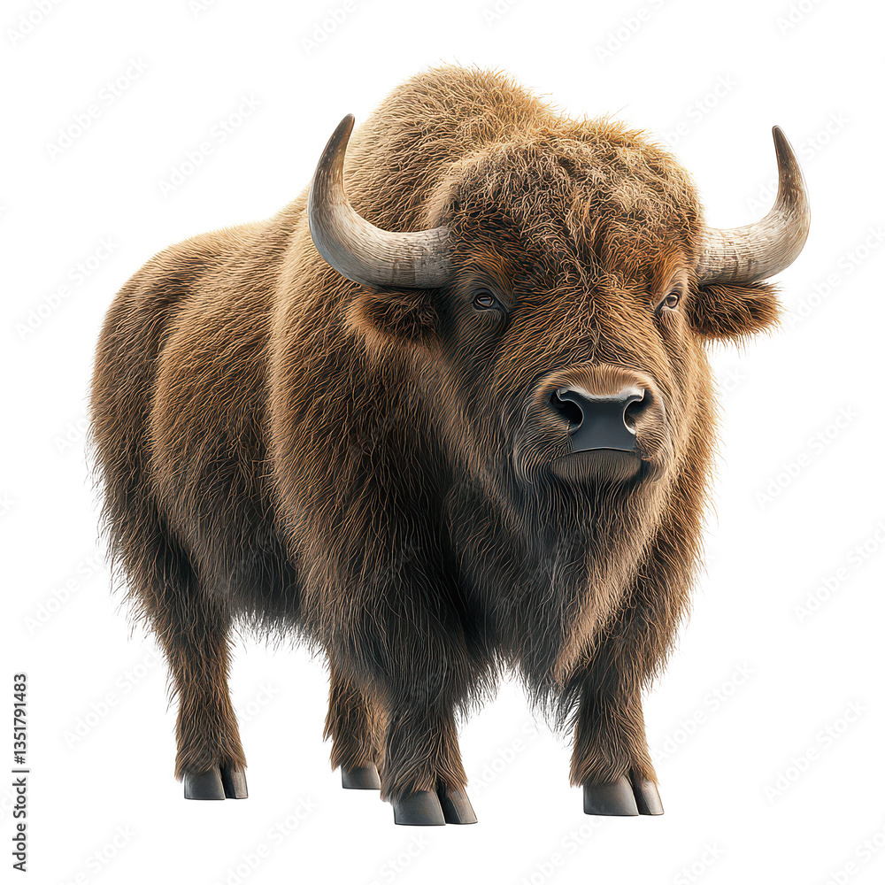 3d Musk Ox isolated on transparent background, PNG 3d Musk Ox isolated on transparent background, PNG