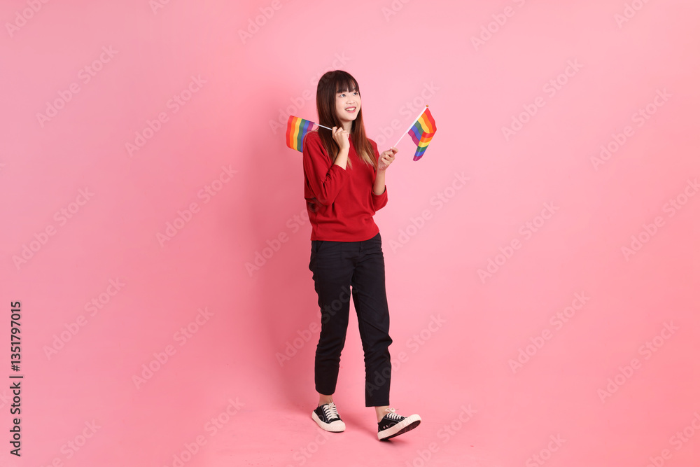 20s woman in red t-shirt 20s woman in red t-shirt