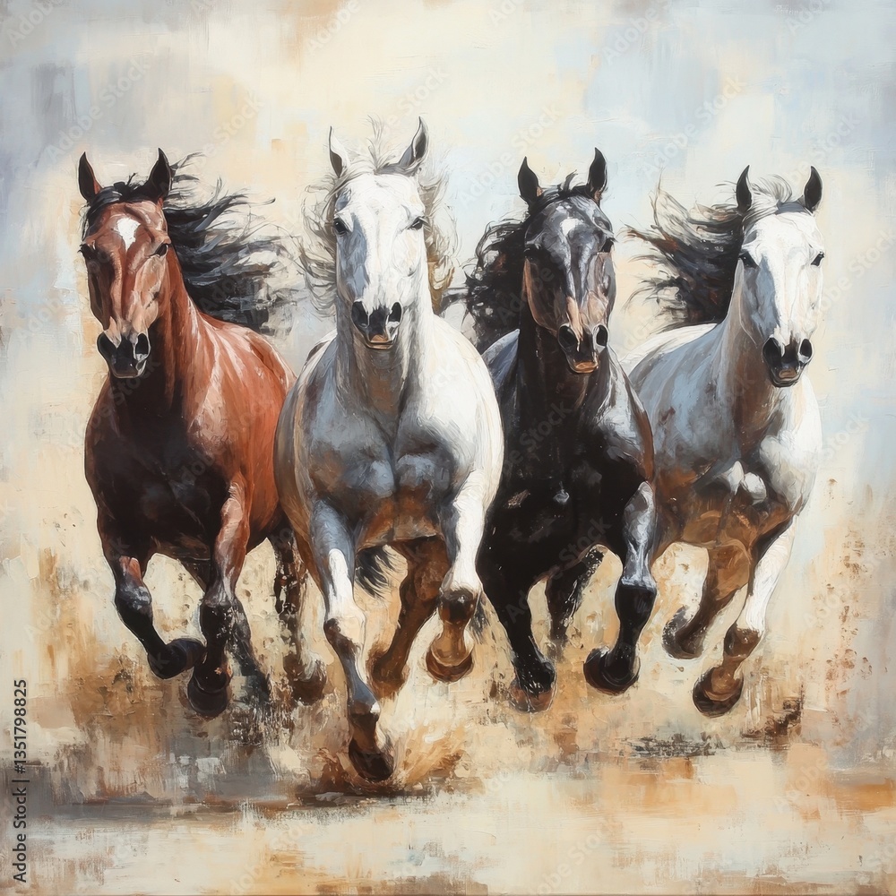 Multiple Horses Running Together Multiple Horses Running Together