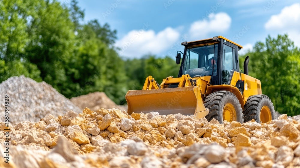 Obraz premium Heavy machinery operating in a quarry