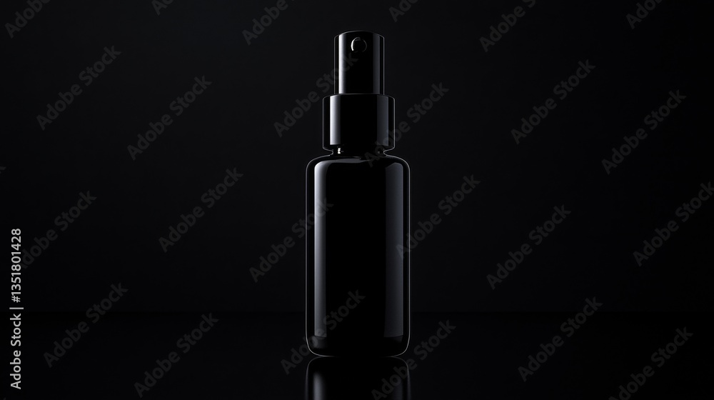 Elegant black bottle with spray nozzle. Elegant black bottle with spray nozzle.