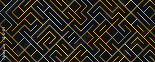 Golden maze background. Golden banner 