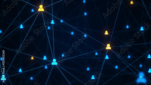 Plexus Line Connections. Seamless loop. Digital Technology. Artificial intelligence network or users accounts. Concept: Social network, AI, sociogram, social connections and communication, hi-tech