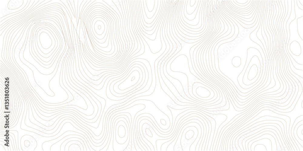 Fototapeta premium Abstract background with waves Geographic mountain relief. Abstract lines background. Contour maps. Topo contour map on white bac