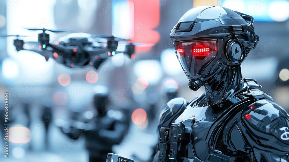 Cyberpunk City: Futuristic Drone Surveillance Cyberpunk City: Futuristic Drone Surveillance