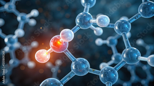 Molecular structure showcasing nadh and atp interactions scientific context, illustrating energy transfer and biochemical