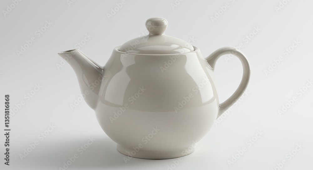 Elegant Beige Ceramic Teapot Kitchenware Home Decor Elegant Beige Ceramic Teapot Kitchenware Home Decor