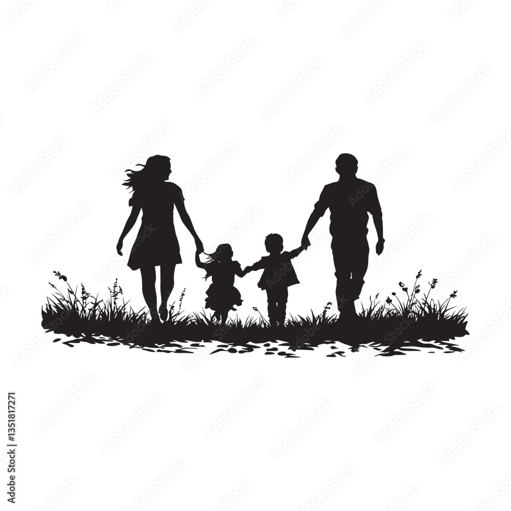 Silhouette designs for family-oriented themes clipart Silhouette designs for family-oriented themes clipart