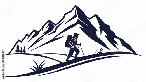 A lone climber scales a steep rock face