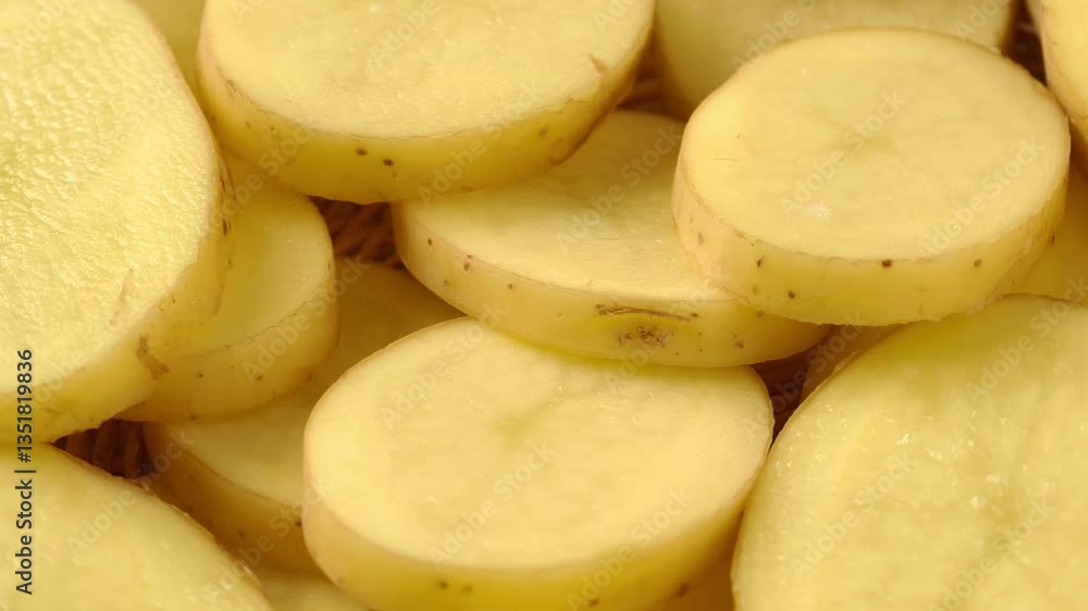 Close-up of sliced potatoes Close-up of sliced potatoes