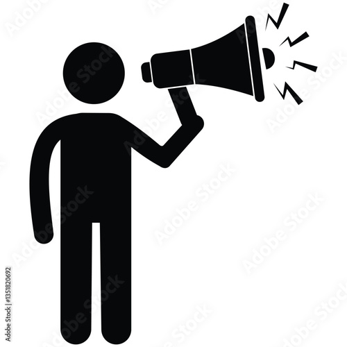 Mike, Protest icon. Silhouette of Protest icon vector. Announce vector strike, objection,  worker protests, activist, policy, volunteer, Political collection. Vector illustration.