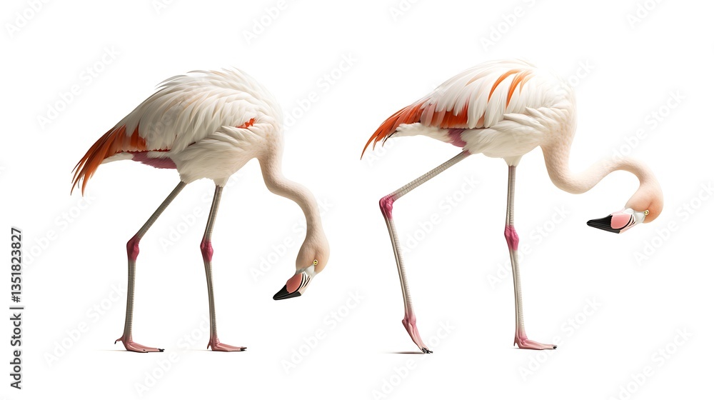 Obraz premium Flamingos displaying beauty through unique poses wallpapers
