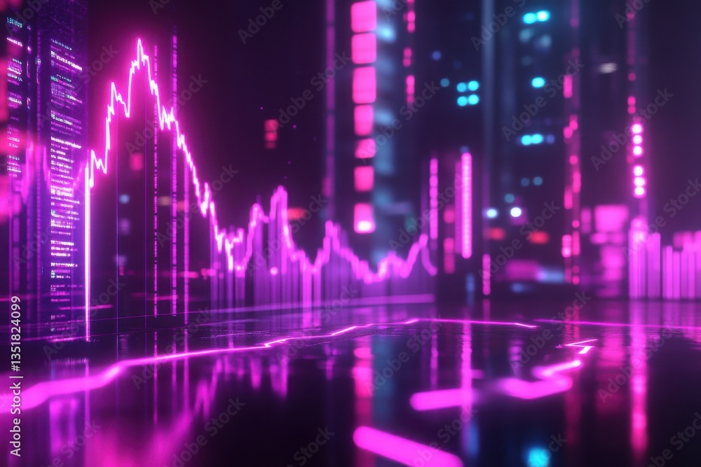Futuristic Financial Data Visualization with Glowing Line Graphs – Concept of Stock Market, Trading, and Big Data in a Digital Metaverse Environment Futuristic Financial Data Visualization with Glowing Line Graphs – Concept of Stock Market, Trading, and Big Data in a Digital Metaverse Environment