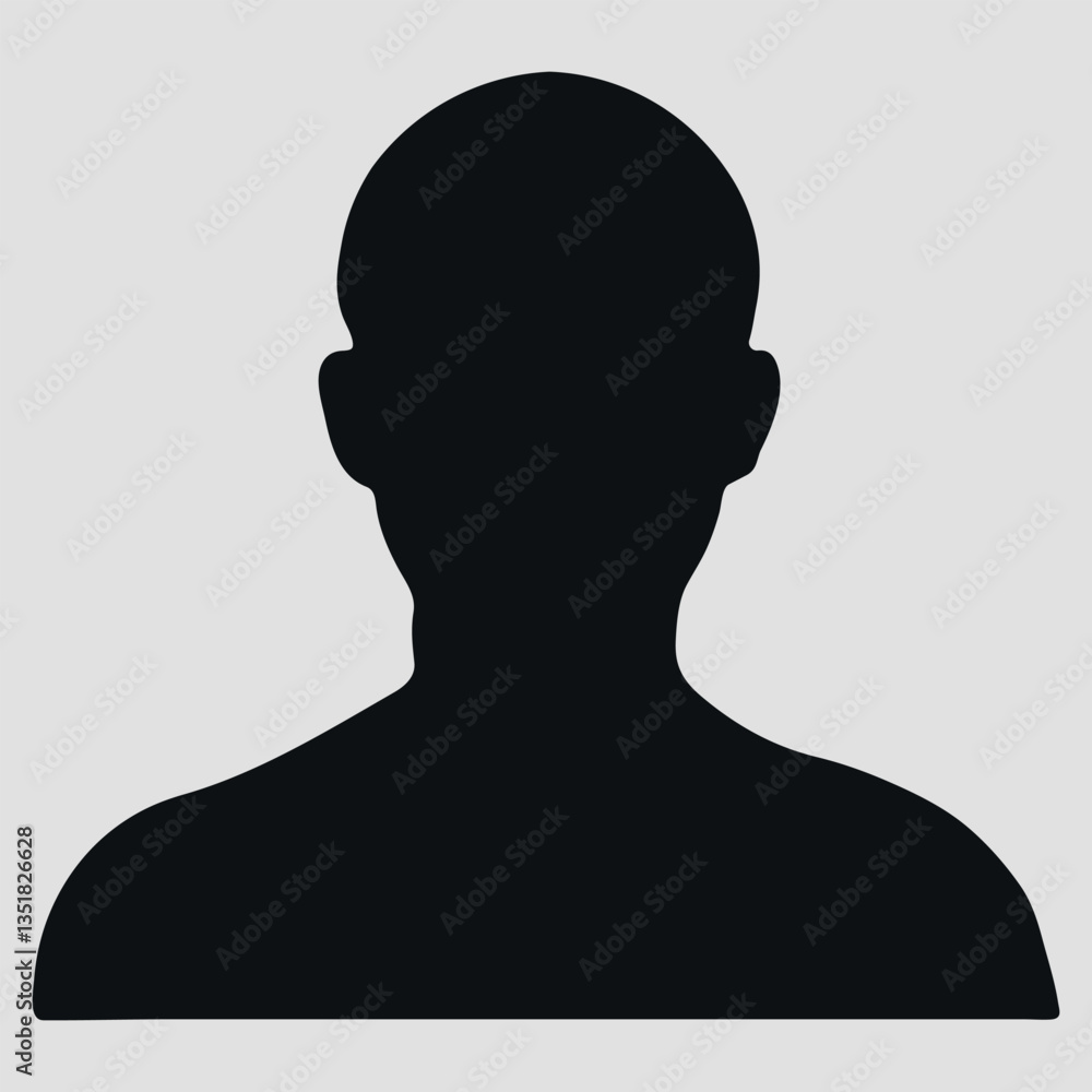 Black silhouette outlines of male and female head profiles for abstract avatar illustrations Black silhouette outlines of male and female head profiles for abstract avatar illustrations