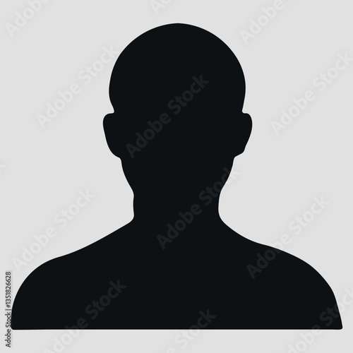 Black silhouette outlines of male and female head profiles for abstract avatar illustrations