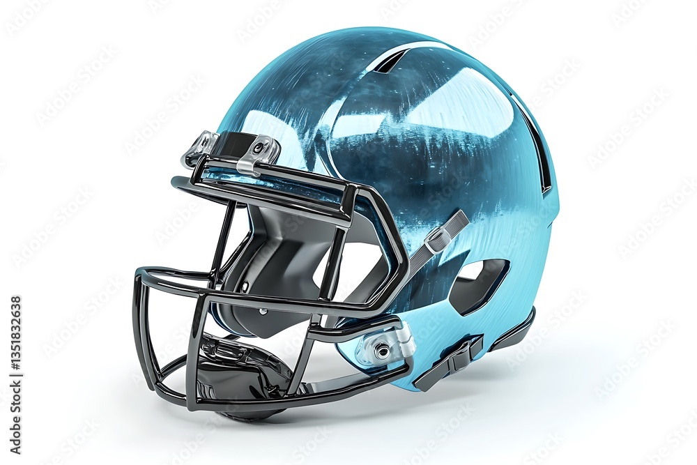 Fototapeta premium 3D Football Helmet Model – Realistic Protective Gear Isolated on White