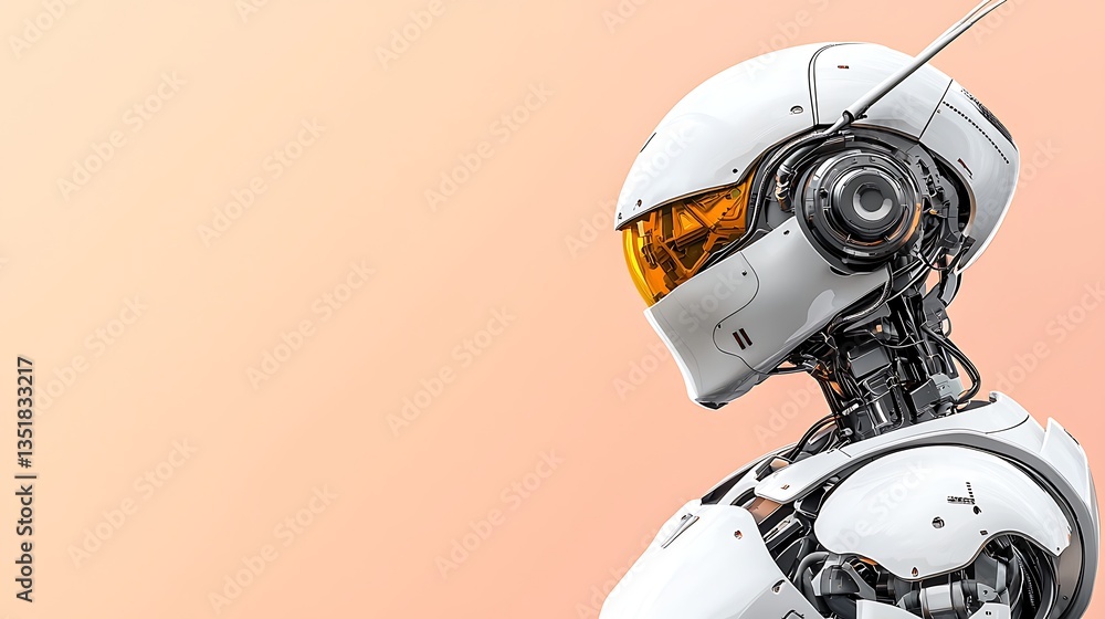 Futuristic Robot Profile for Pastel Background. Futuristic Robot Profile for Pastel Background.