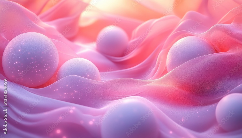 Abstract Fluid Geometry Dynamic Liquid Patterns in Pastel Pink and Purple with Glowing Spheres Abstract Fluid Geometry Dynamic Liquid Patterns in Pastel Pink and Purple with Glowing Spheres