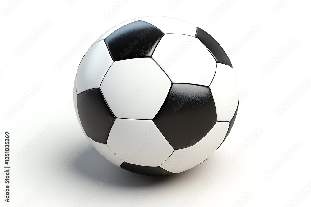 3D Soccer Ball Model – Realistic Football Isolated on White 3D Soccer Ball Model – Realistic Football Isolated on White