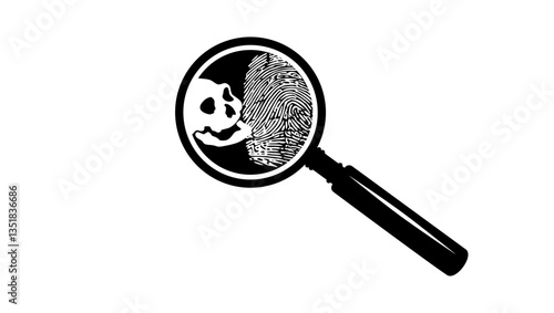 forensic science, black isolated silhouette