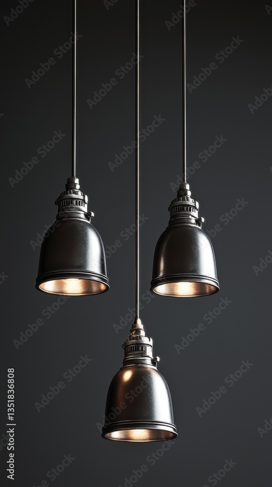 Fototapeta premium Modern pendant lamps with elegant design.