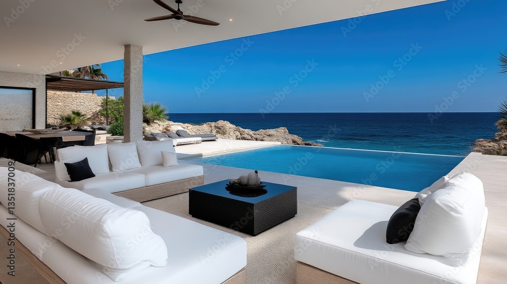 Fototapeta premium Coastal Modern Outdoor Living Space