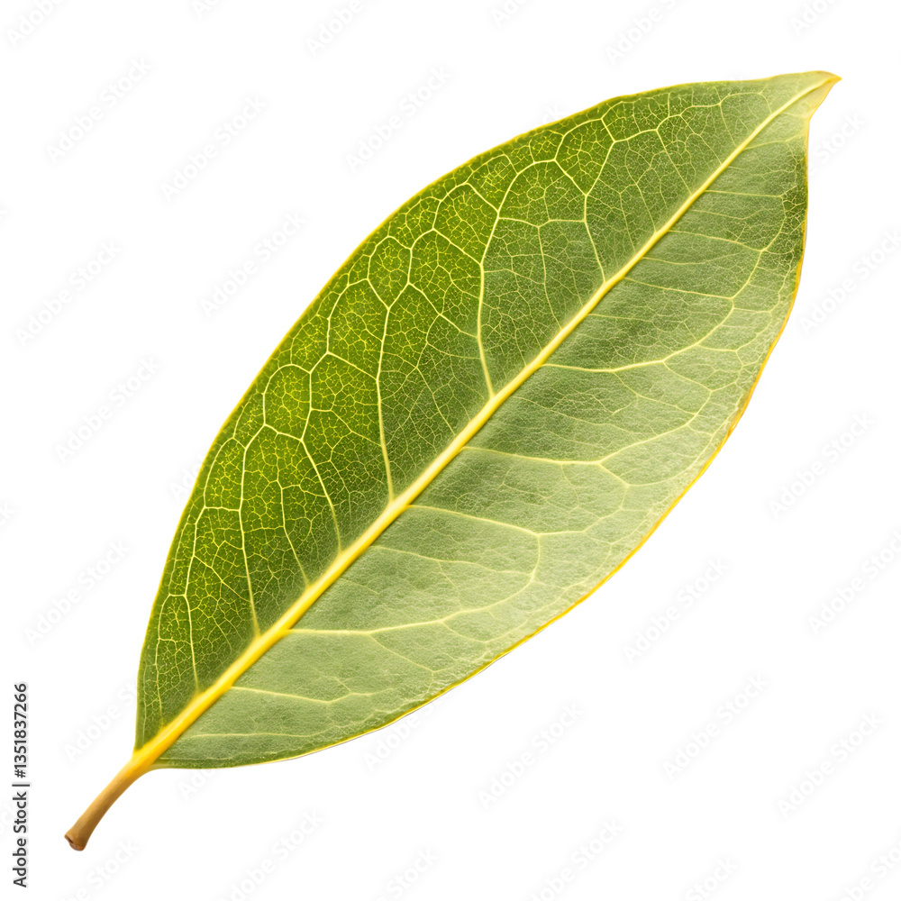 A fresh lemon eucalyptus leaf isolated on a transparent background A fresh lemon eucalyptus leaf isolated on a transparent background