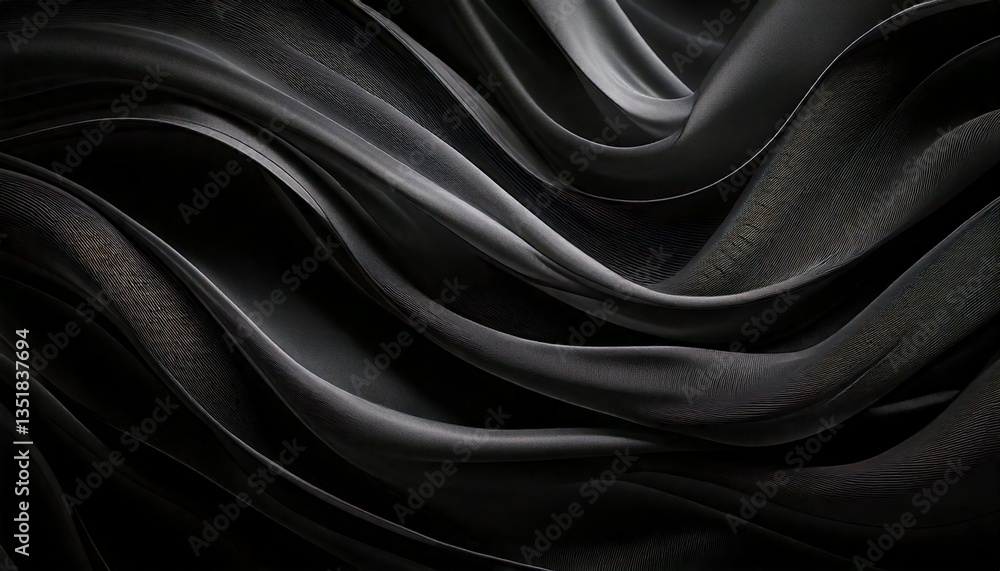Obraz premium 光沢のある黒色の流れる抽象アート2