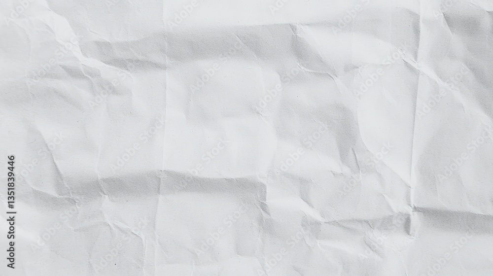Fototapeta premium Textured Crumpled White Paper Background for Creative Design and Art Projects