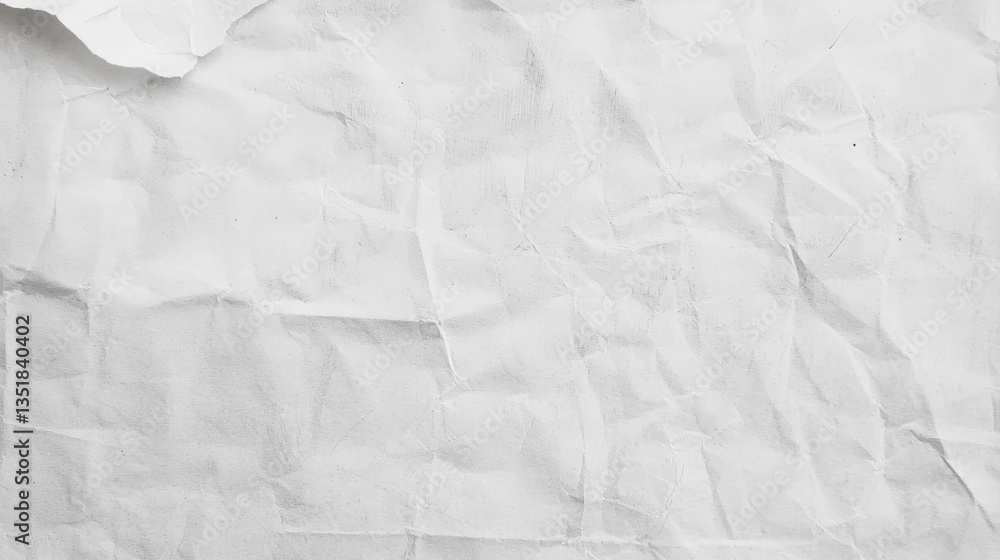 Obraz premium Crumpled White Paper Background for Artistic and Creative Projects