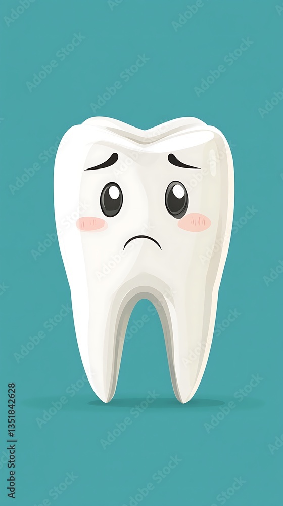 Sad Tooth Cartoon Illustration. Sad Tooth Cartoon Illustration.