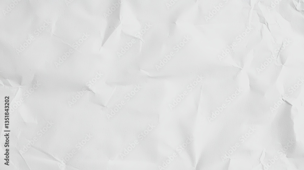 Fototapeta premium Crumpled White Paper Texture Background for Creative Design or Artistic Projects