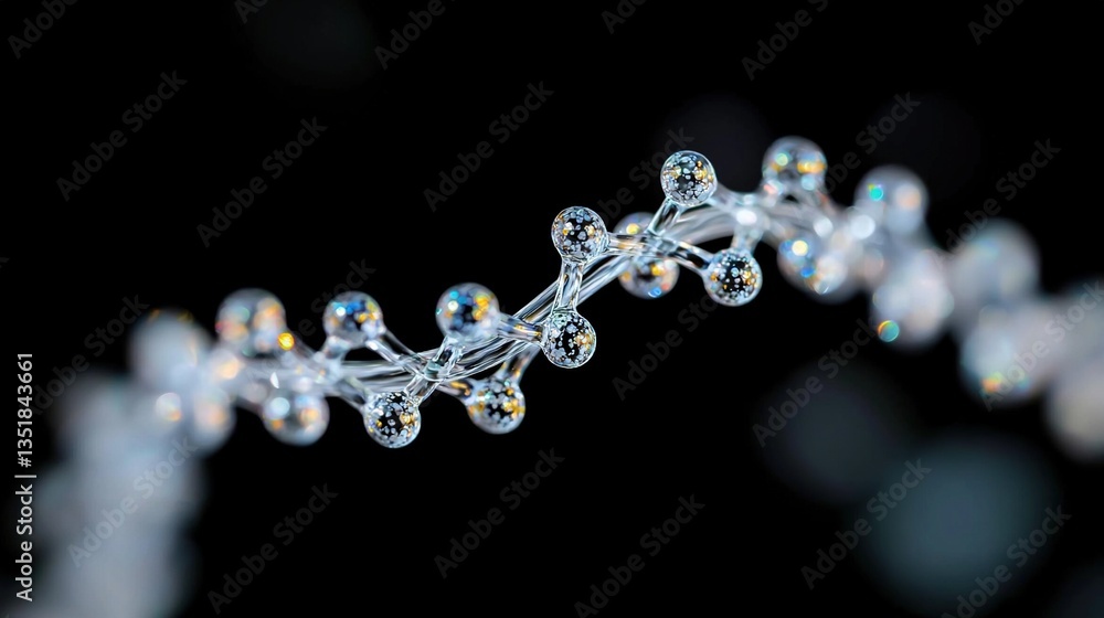Intricate double helix structure, glowing nodes Intricate double helix structure, glowing nodes