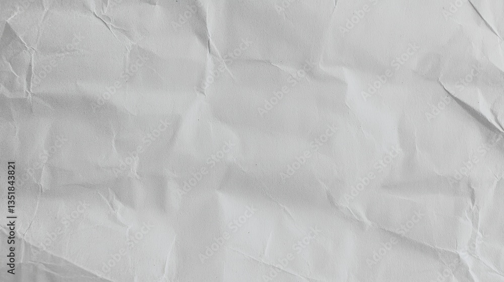 Fototapeta premium Crumpled White Paper Background with Textured Surface for Creative Design Use