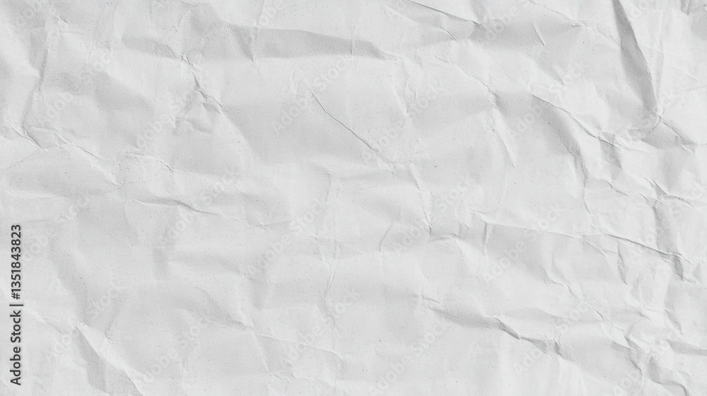 Crumpled White Paper Background for Texture and Design Projects
