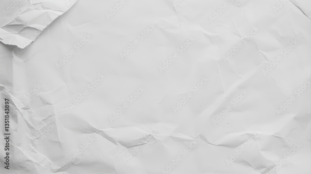 Fototapeta premium Crumpled White Paper Texture Ideal for Backgrounds and Graphic Design Projects