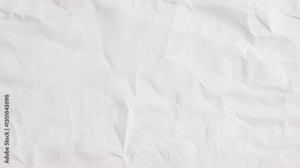 Obraz premium Wrinkled White Paper Texture with Soft Shadows and Subtle Depth for Background Use