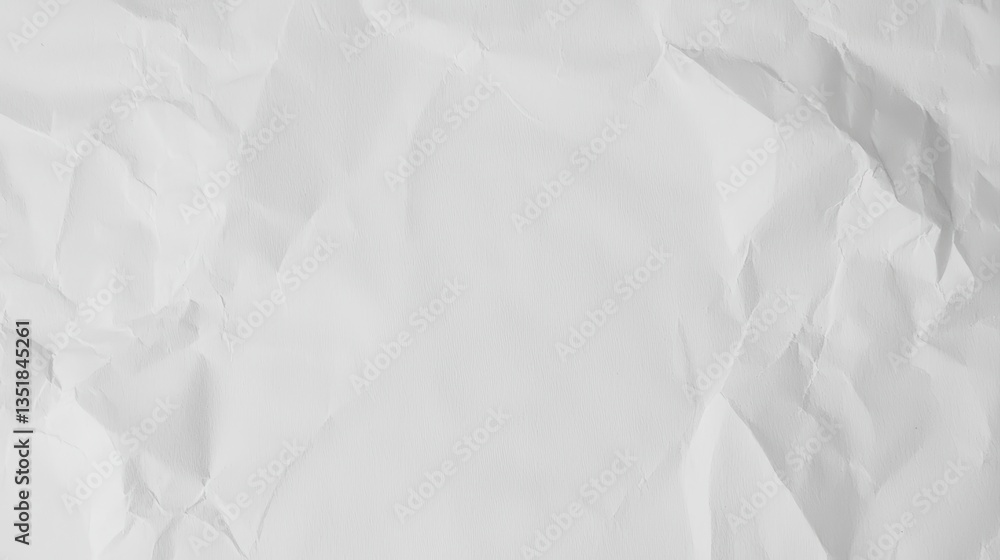 Fototapeta premium Textured White Wrinkled Paper Background for Creative Design and Art Projects