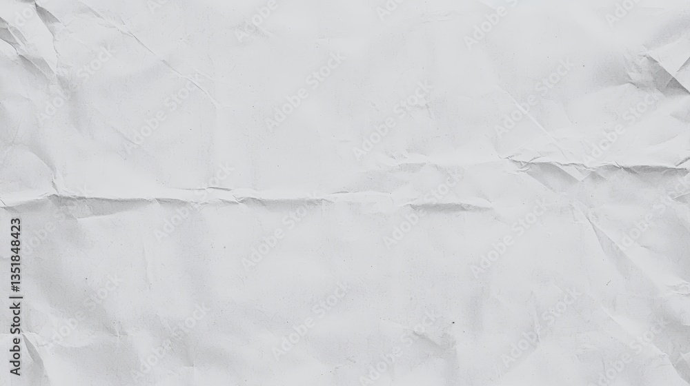 Obraz premium Textured Crumpled White Paper Background for Minimalist Design and Creative Projects