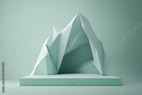 Geometric Abstract Mountain Display Platform