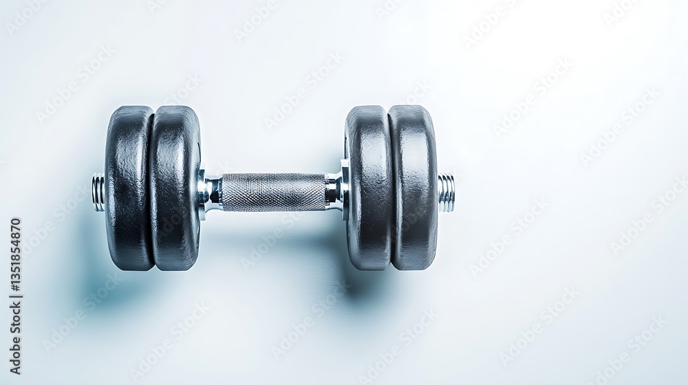 Single dumbbell isolated on white background. Fitness equipment for strength training Single dumbbell isolated on white background. Fitness equipment for strength training