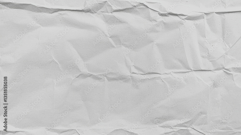 Fototapeta premium Crumpled White Paper Background with Texture for Design and Creative Projects